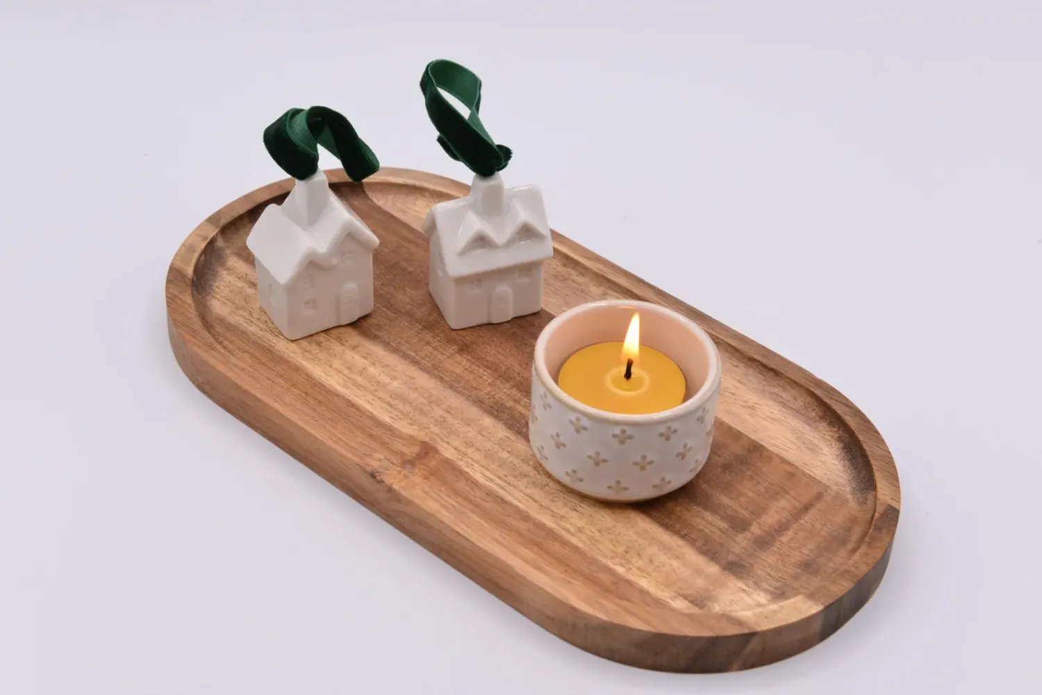 10&quot;x5&quot; Acacia Natural Wood Tray