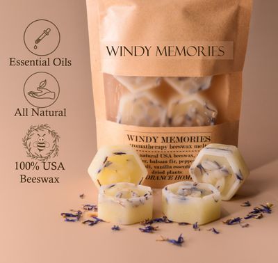 Windy Memories Organic Beeswax Melts (Lavender | Balsam Fir | Patchouli | Vanilla)