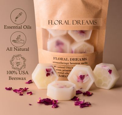 Floral Dreams Organic Beeswax Melts (Geranium | Palmarosa | Ylang Yang)