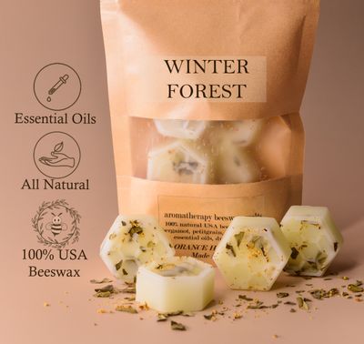 Winter Forest Organic Beeswax Melts (cypress | cedarwood | balsam Fir )