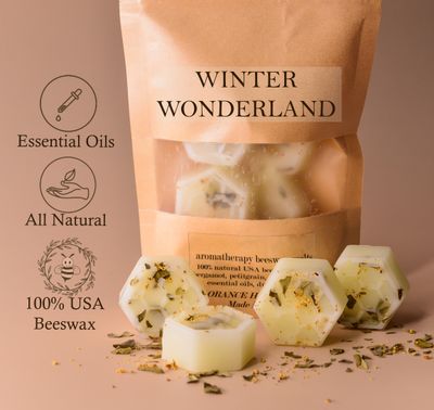 Winter Wonderland Organic Beeswax Melts (lemon | balsam fir |cinnamon | cinnamon bark)