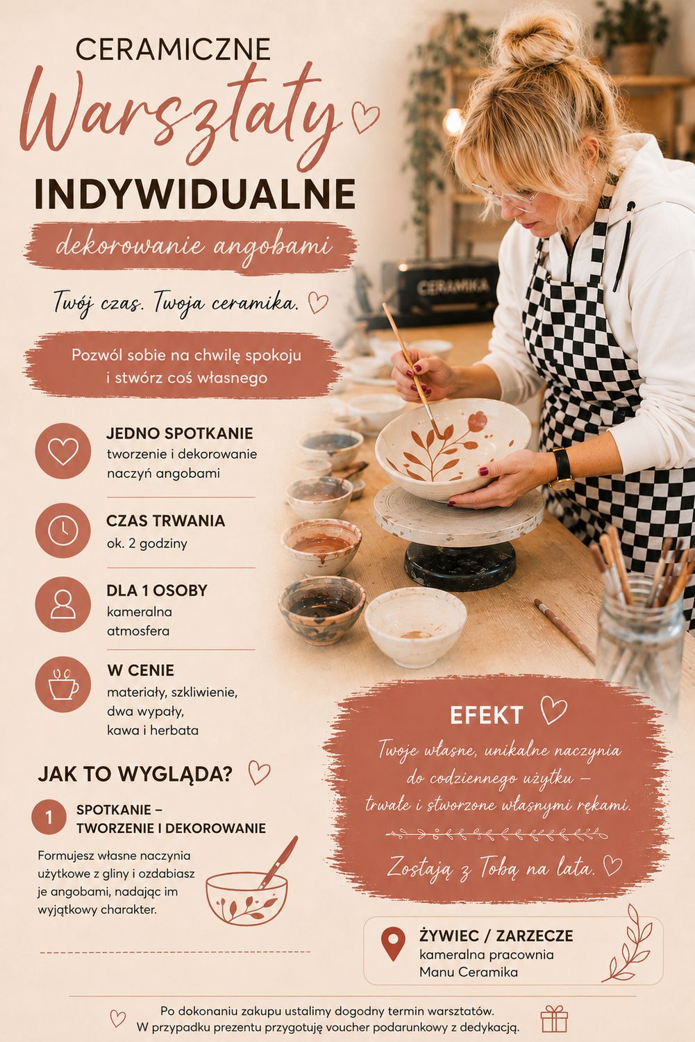 Indywidualne warsztaty ceramiczne - jedno spotkanie/ voucher