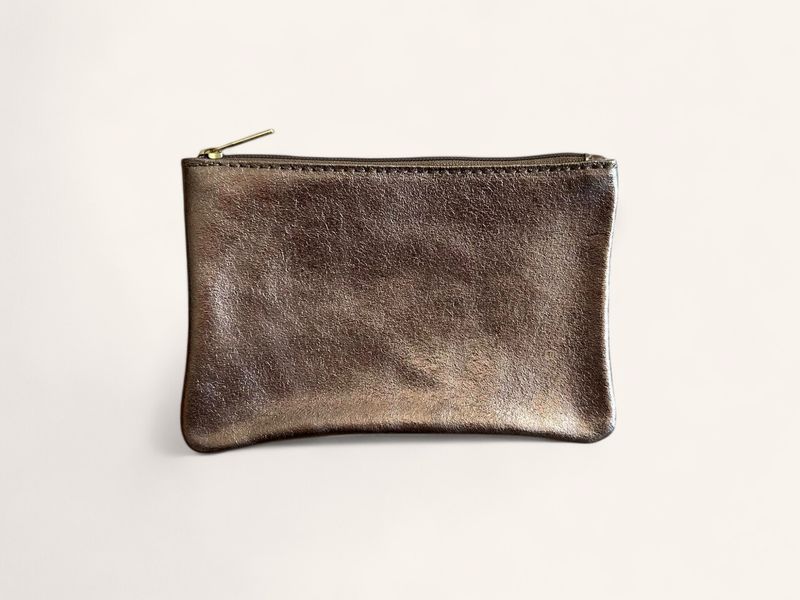 Pochette en cuir marron