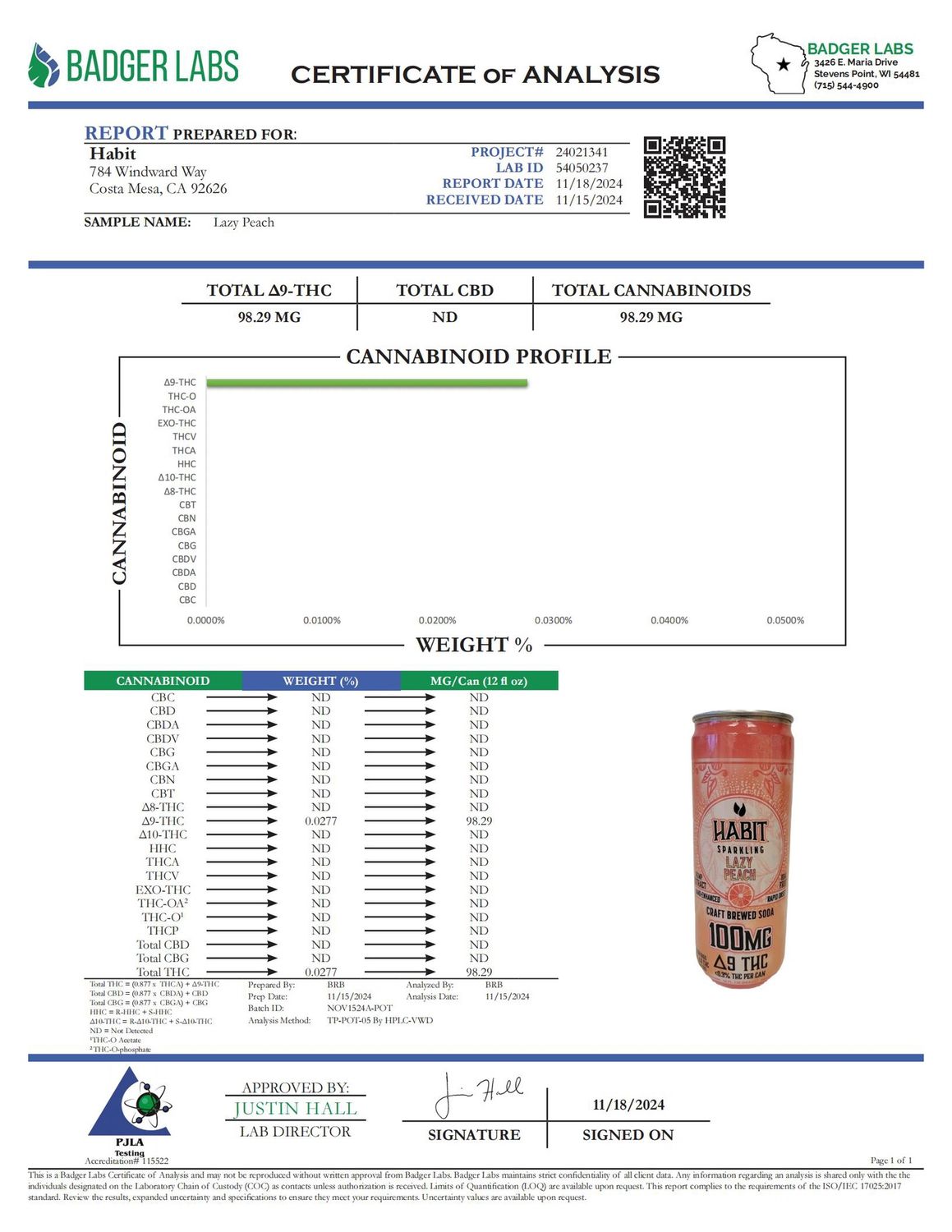 HABIT 100 MG D9 Fruit Soda, Flavor: Lazy Peach