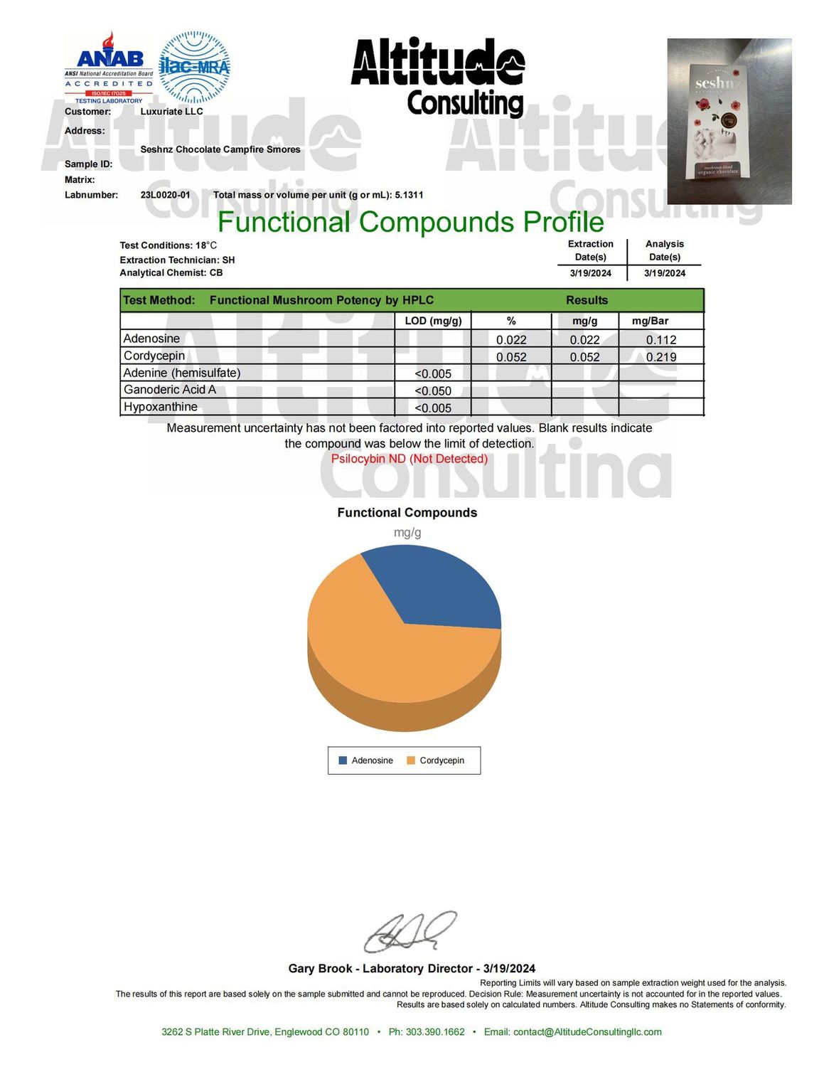 Seshnz 10g Mushroom Chocolate Bar