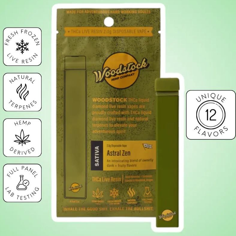 Woodstock Two Gram THCA Disposable