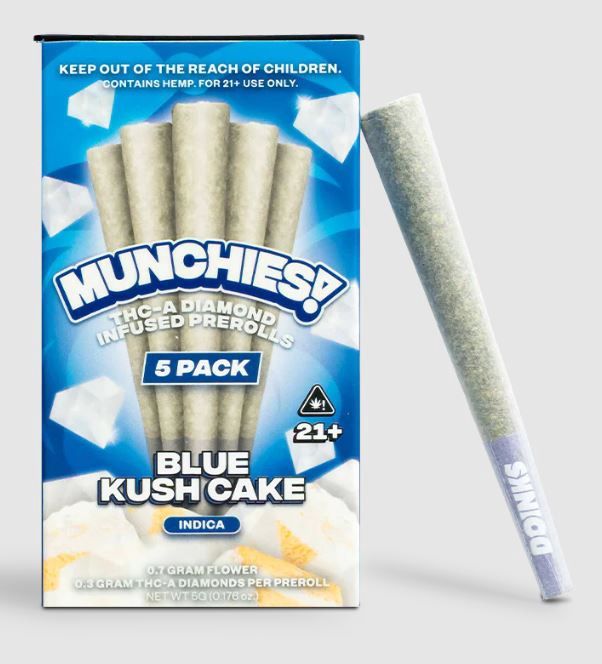 5 Pack THCA Diamond Infused One Gram Prerolls