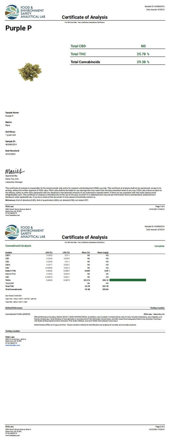 Purple Punch (Indica), How Much?: 3.5g