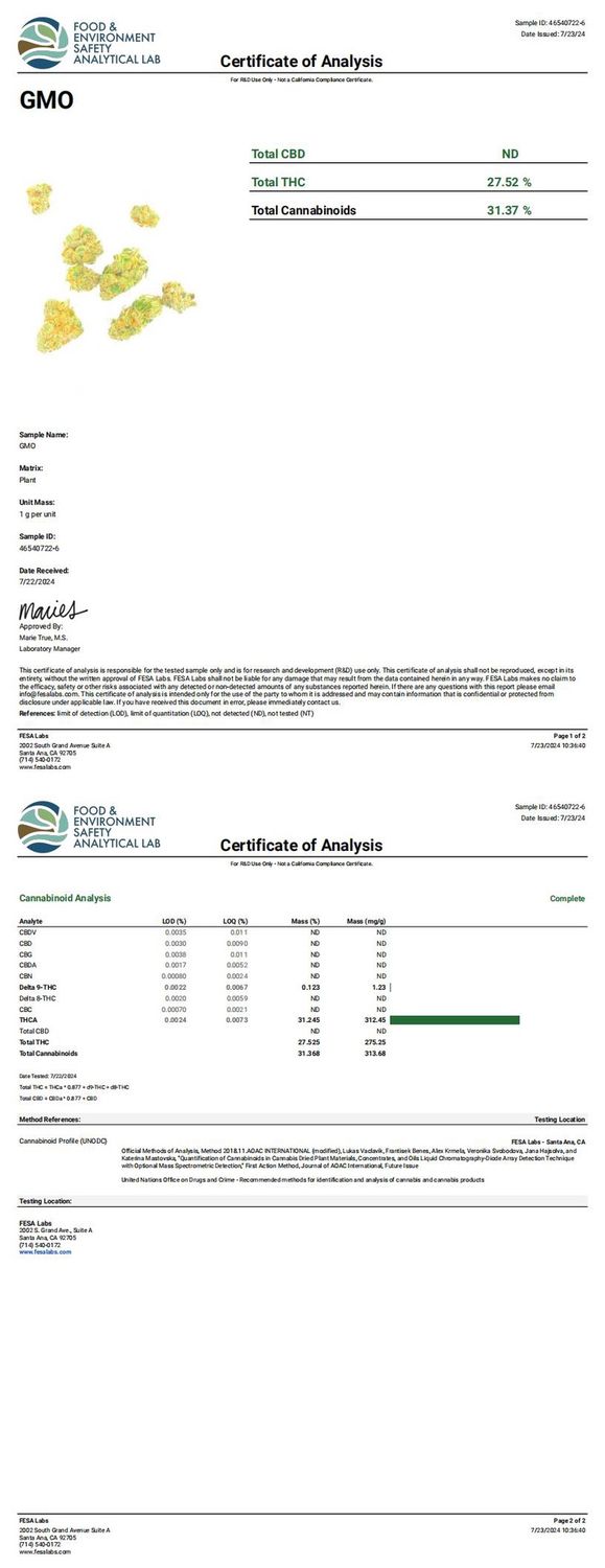 GMO (Indica), How Much?: 3.5g