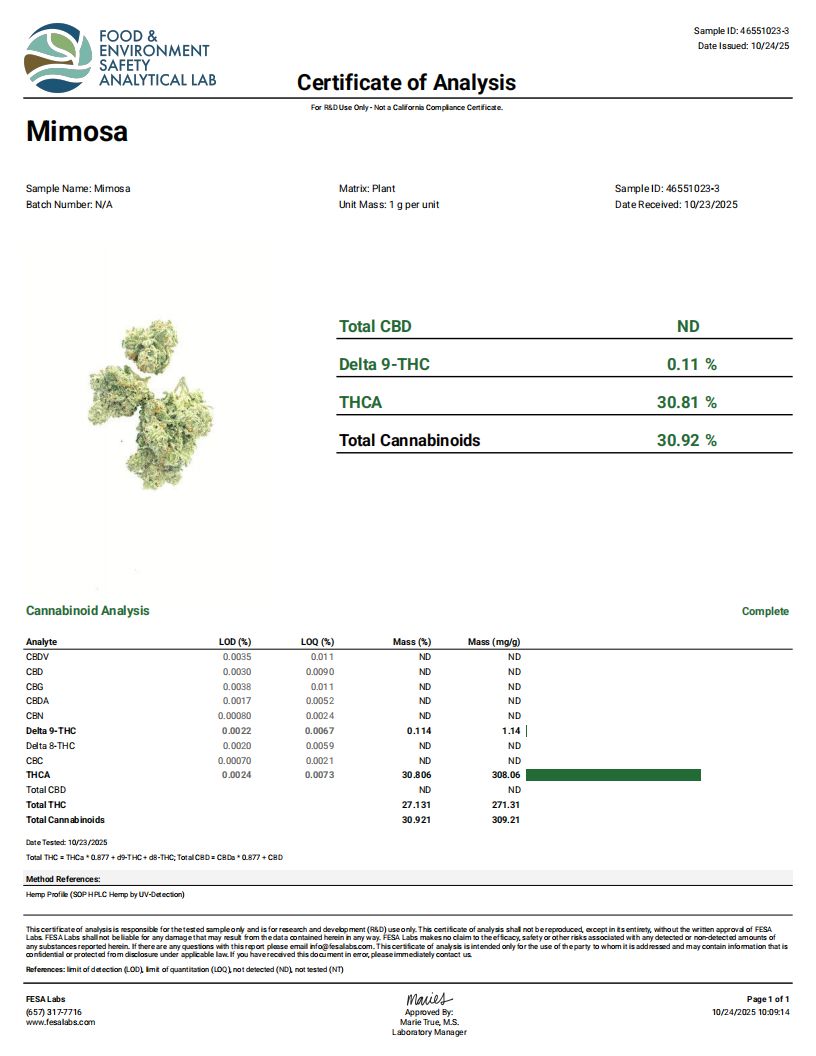 Mimosa (Sativa-Exotic), How Much?: 3.5g