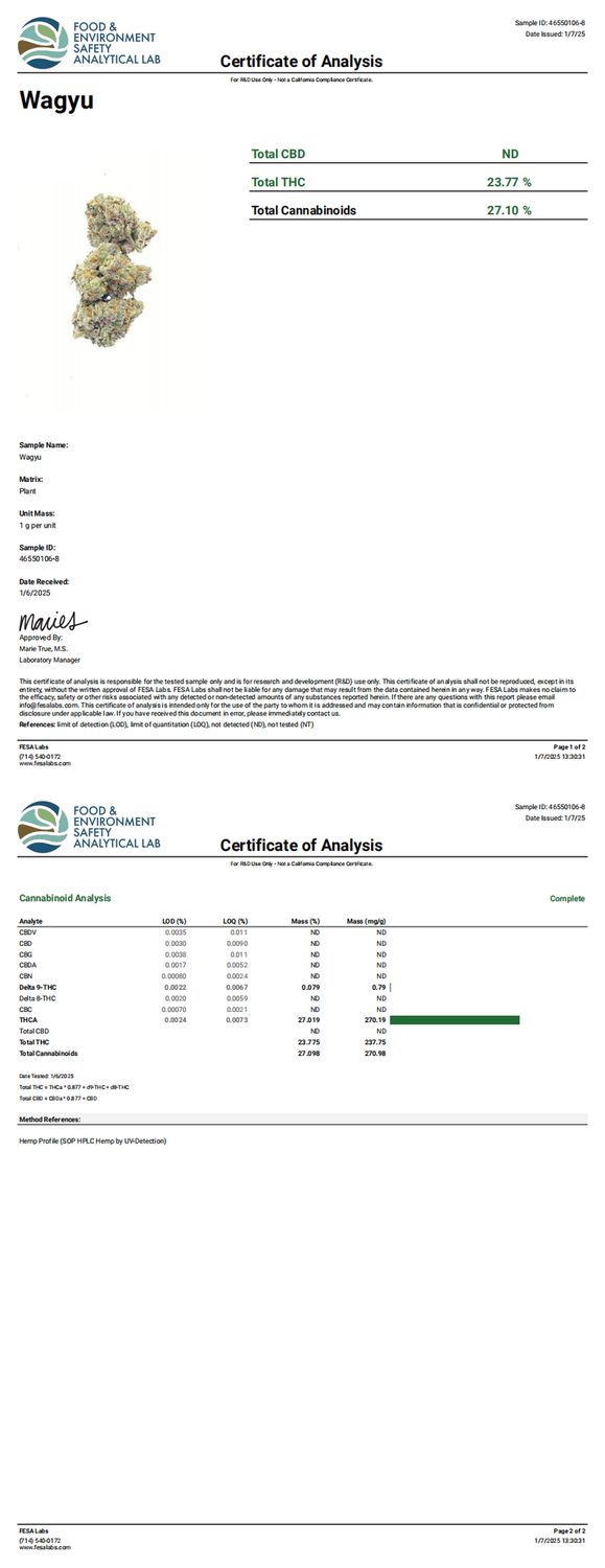 Wagyu (Exotic-Hybrid), How Much?: 3.5g