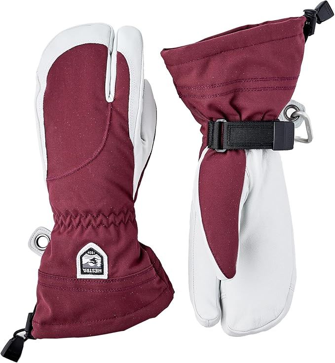 Hestra Heli Ski 3-Finger Female, Color: Red, Size: 6