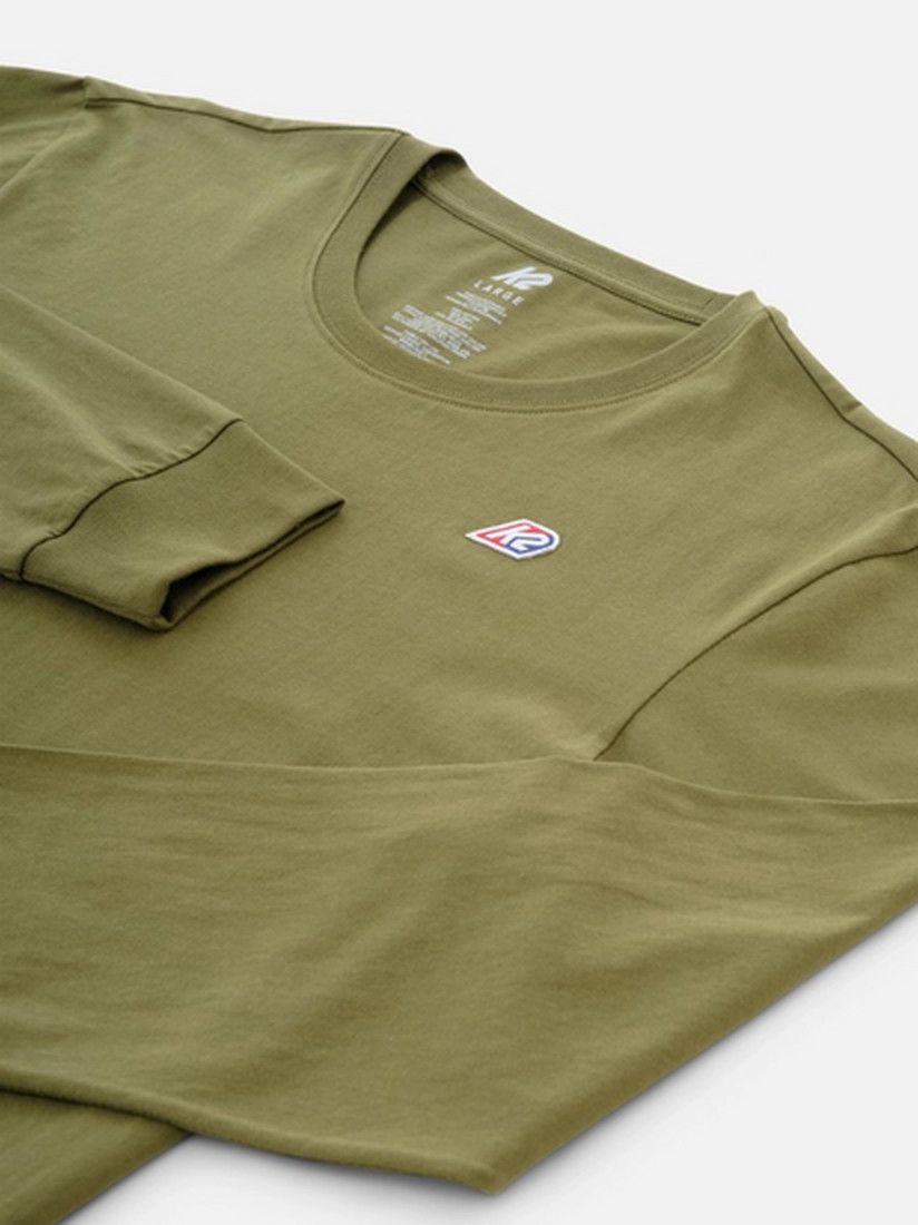 K2 Embroidered Long Sleeve T, Size: Small, Color: Military Green