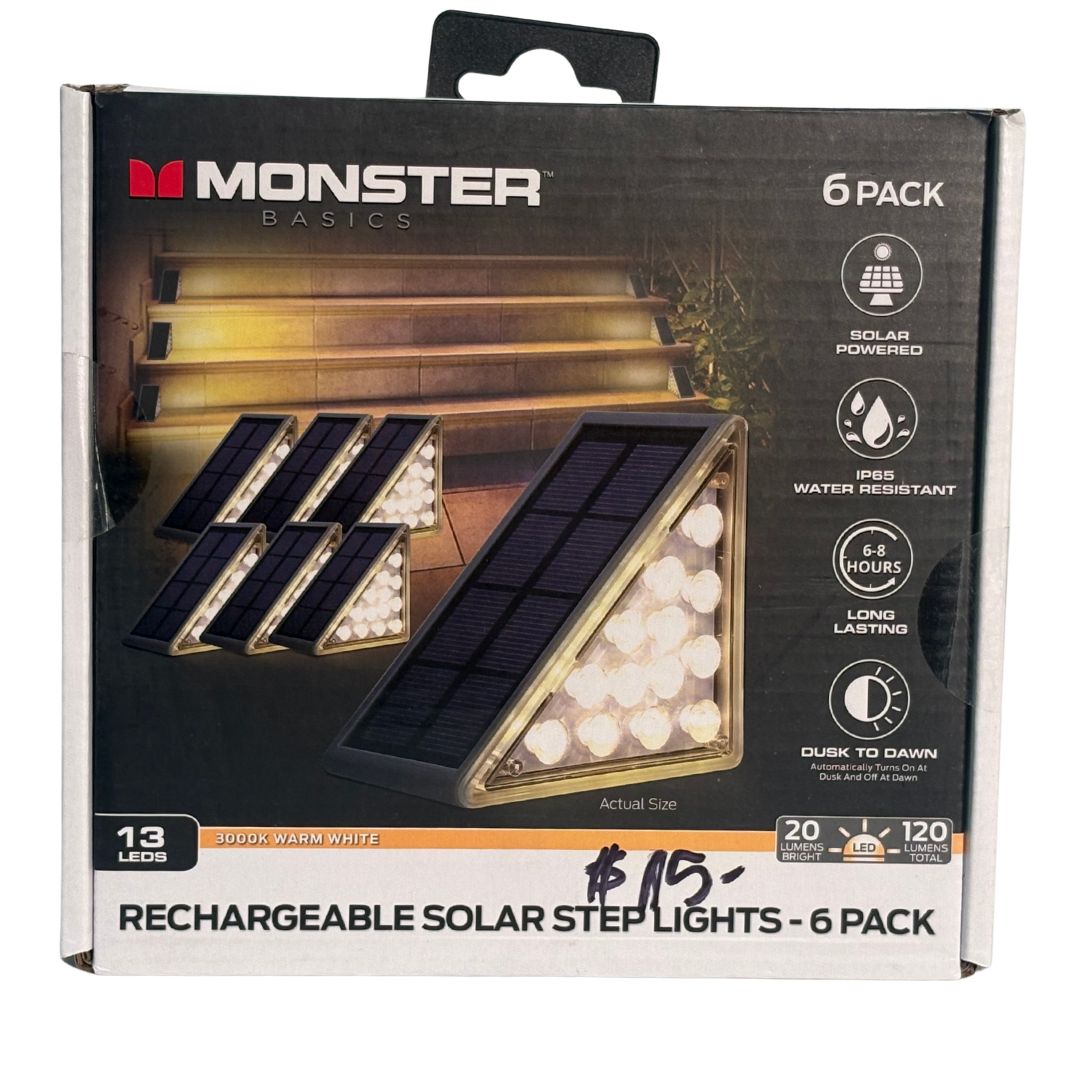 Rechargeable Solar Step Lights -6pack