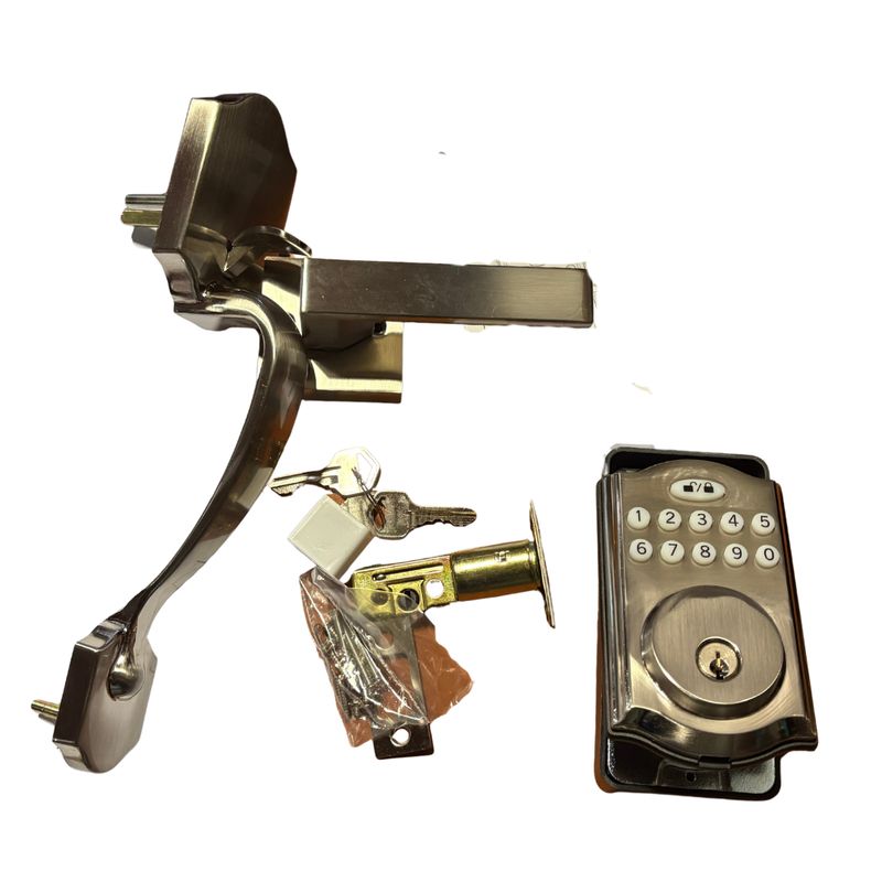 Entrance Door Handleset with Keypad Digital Deadbolt (Silver)