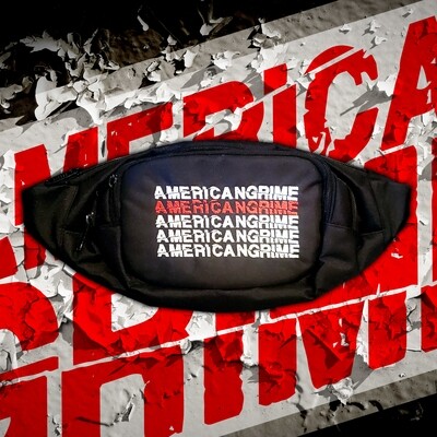 American Grime Fanny Pack with Stacked logo in White and Red