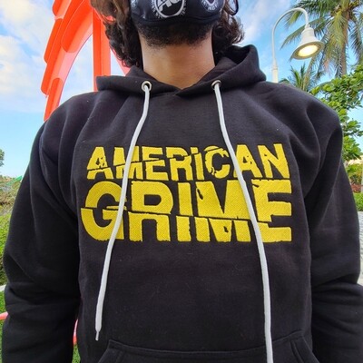 American Grime Embroidered Hoodie (Yellow on Black)