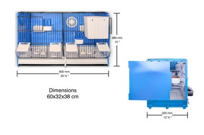 MLF 60cm breeding cage single, complete with all the essential accessories MLF 60cm breeding cage single, complete with all the essential accessories