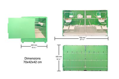 MLF Deep 70cm breeding cage single, complete with all the essential accessories