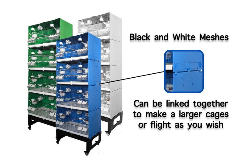 MLF Deep 70cm breeding cages stack of 4, complete with all the essential accessories