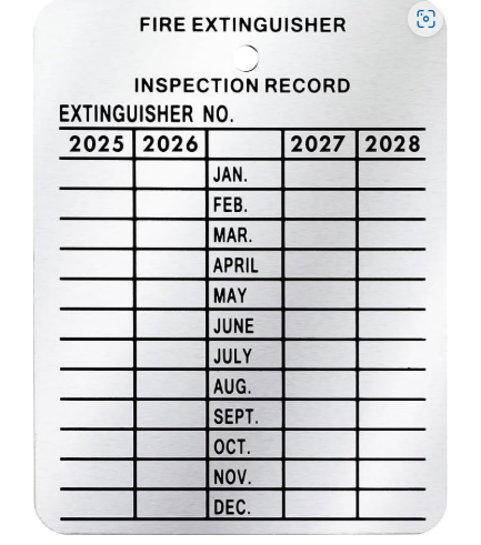 4 YEAR METAL INSPECTION TAG (50 COUNT)