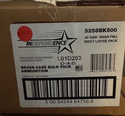 Independance 40 S&amp;W 180 gr FMJ 500 Count