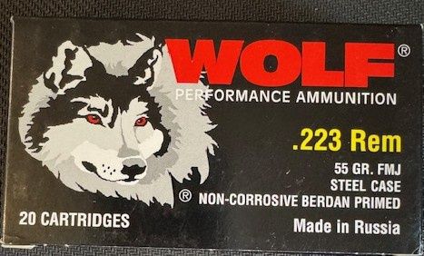 223 Rem 55 grain FMJ Steel