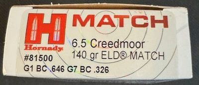 Hornady Match 6.5 Creedmoor 140 gr