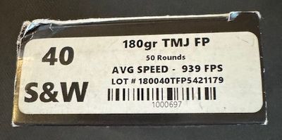 40 S&amp;W 180gr TMJ