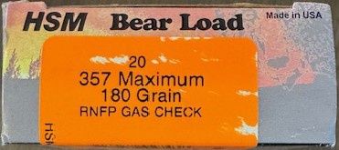 HSM Bear Load 357 Maximum 180 Grain