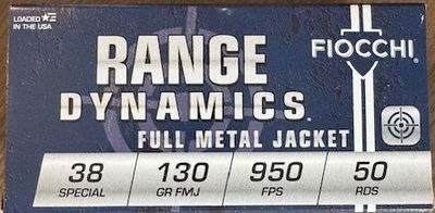 Fiocchi Range Dynamics 38 Spl 130 Grain 50 rounds