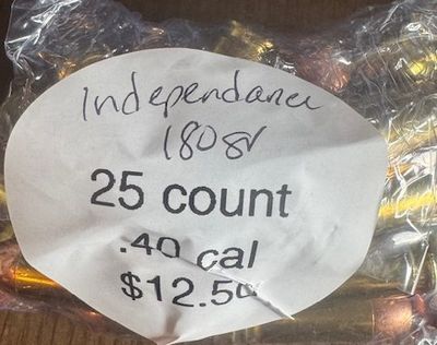 Independance .40 S&amp;W  180 grain FMJ 25 count