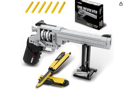 Sosuy Building Block Gun Butterfly Knife Sets, M500 Shootable Handgun Model Army Toy