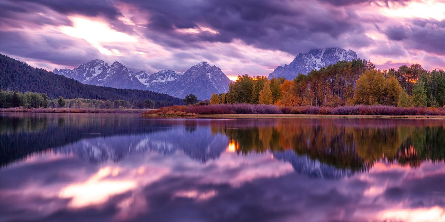 Grand Tetons over the Snake River 60"X30" Print.