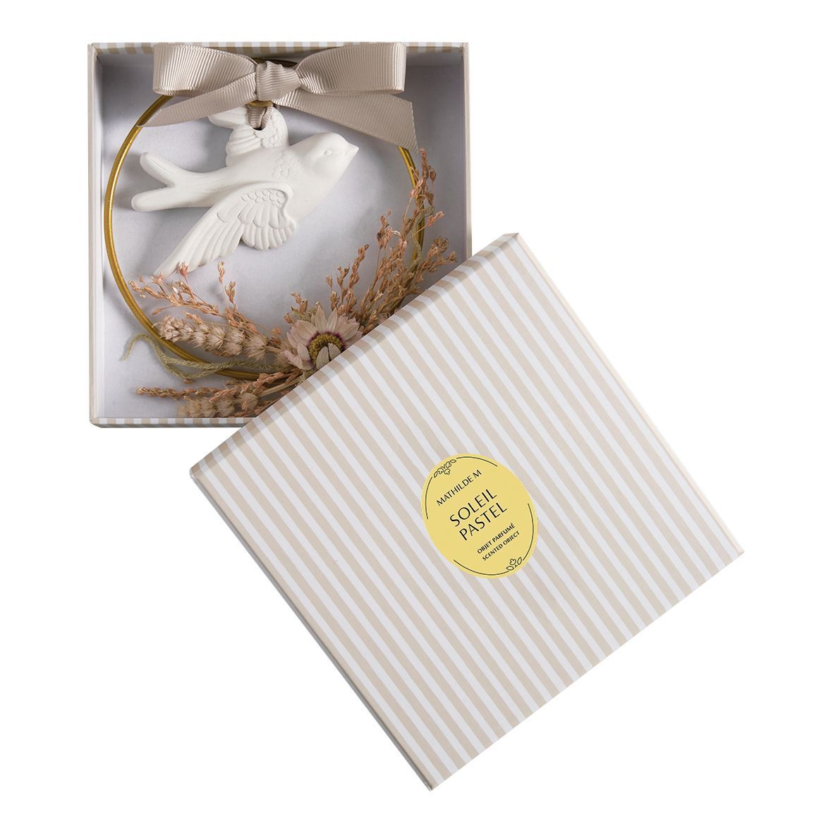CORONA FLORAL PAJARITO PERFUMADA SOLEIL PASTEL