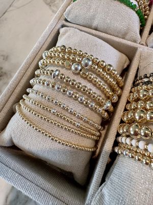 Jewels &amp; Bubbles - goldfilled armbanden goud/zilver