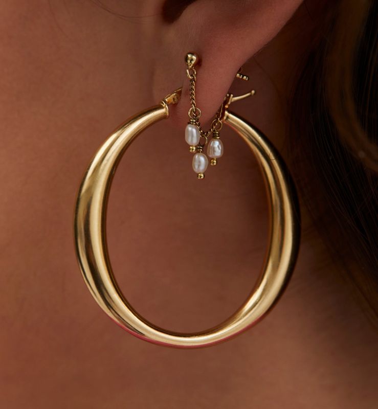 Sculpted Plain Hoop Earrings