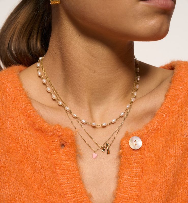 Rose heart beat necklace
