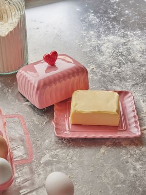 Keramiek botervloot pink - Rice