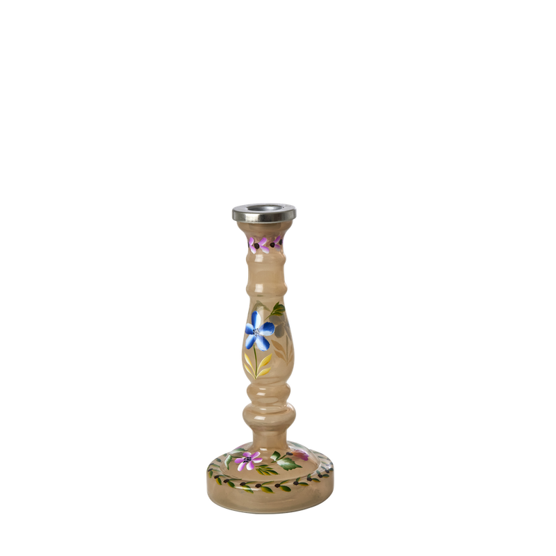 Glass Candle Holder hand-painted - Rice