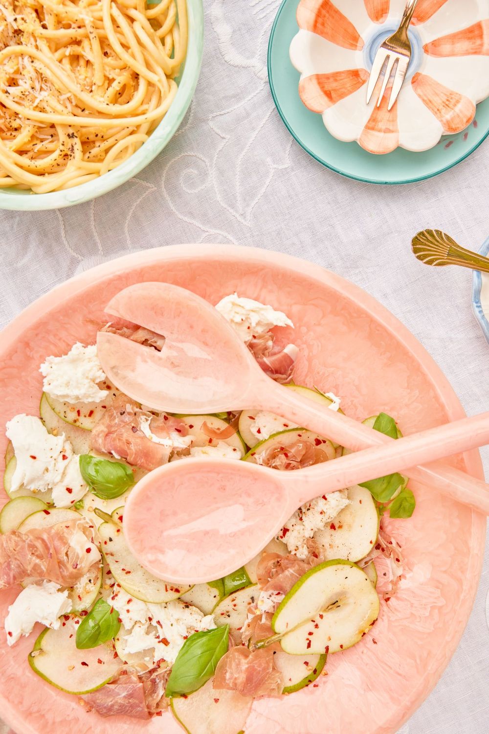 Resin salad bowl - Rice, Colour: Soft Pink
