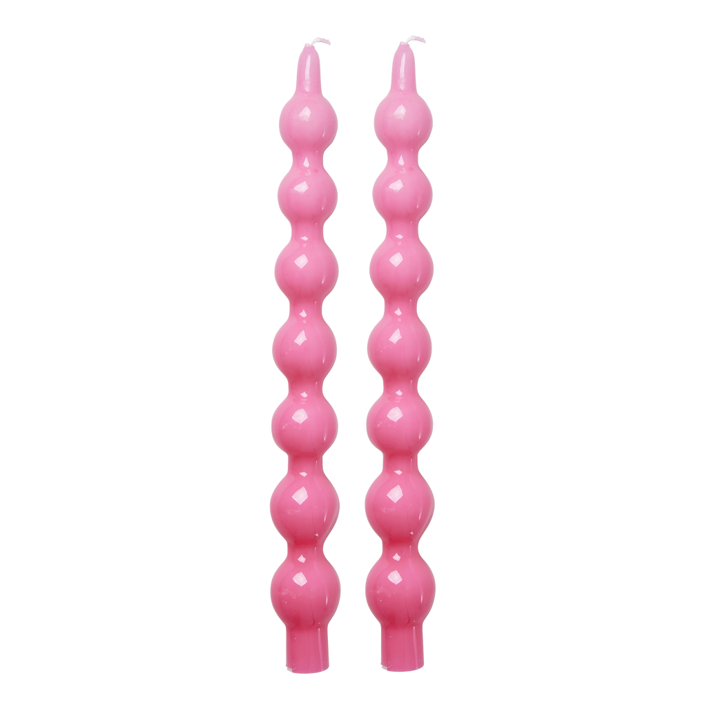 Candle Pink set of 2 - rice