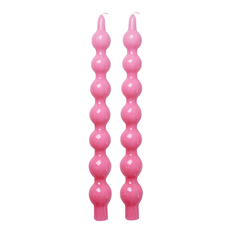 Candle Pink set of 2 - rice