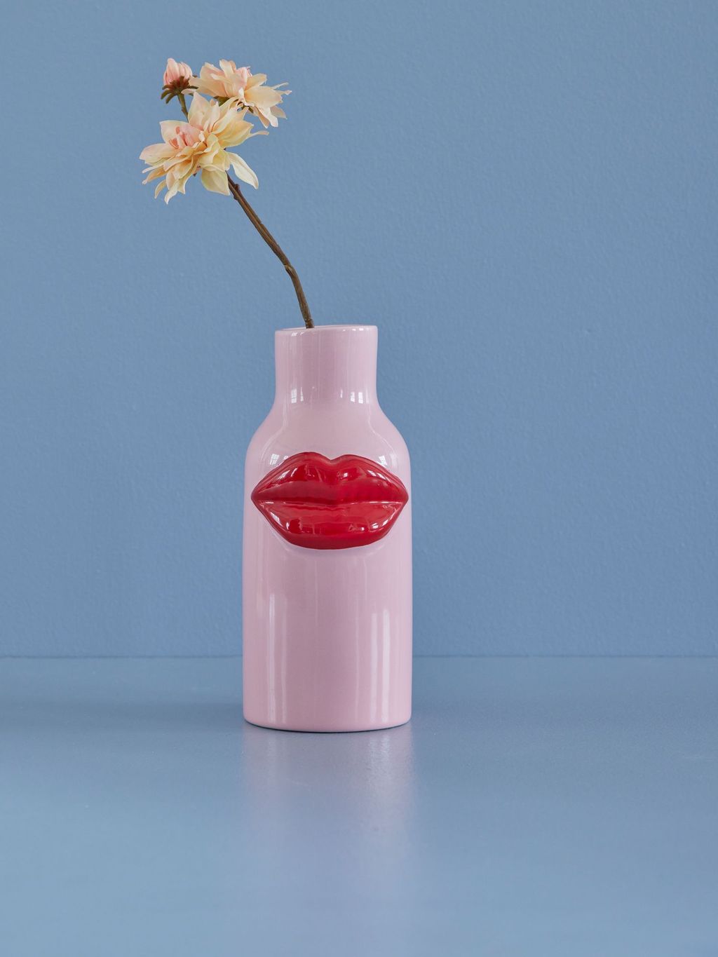 Ceramics Vase with lips - rice, Colour: Red lips