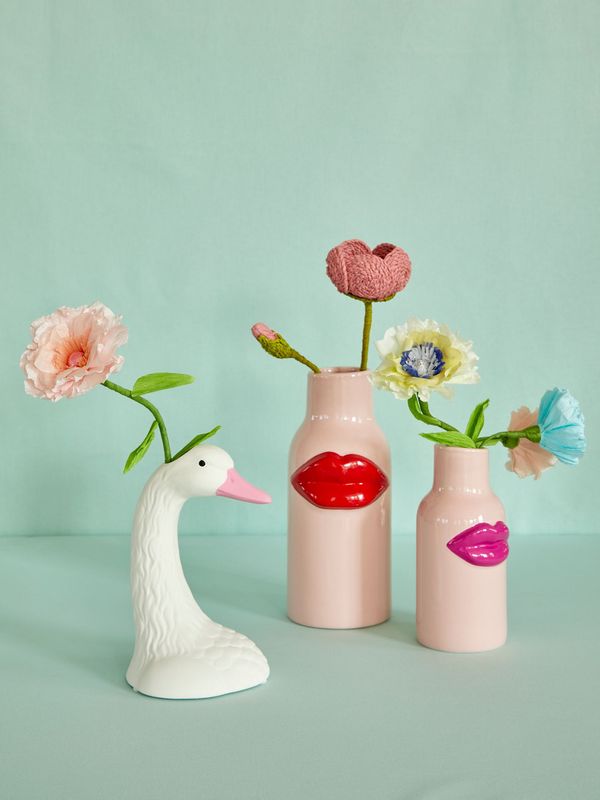 Ceramics Vase with lips - rice