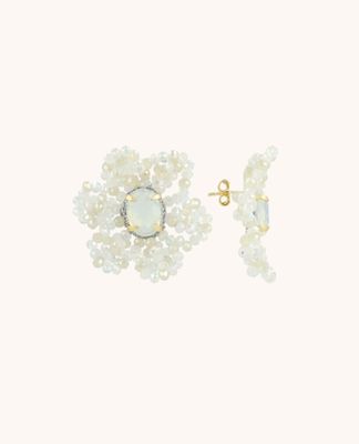 Earrings white crystal/nude - Lott gioielli