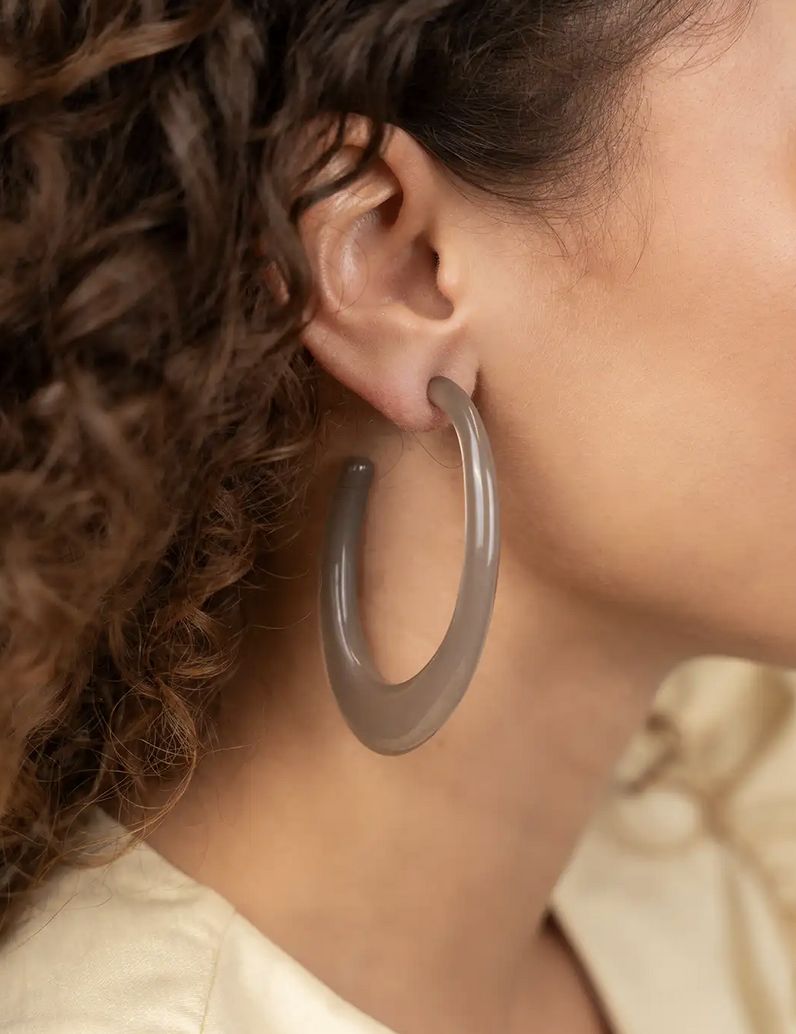 Oval creole L dark nude - Lott