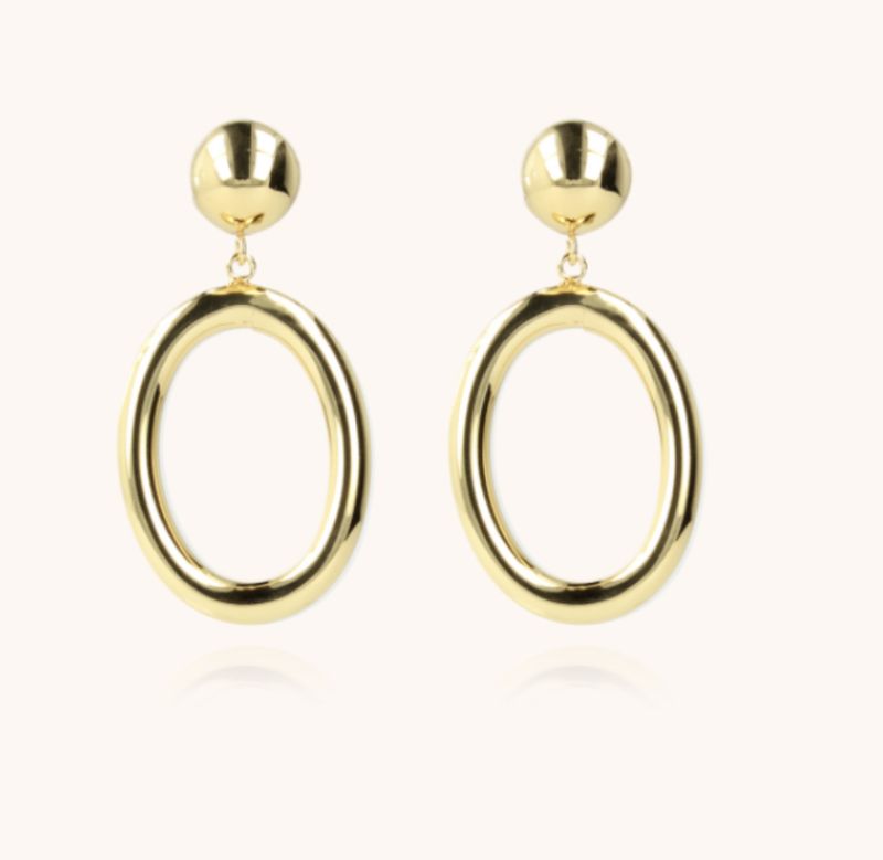 Earring hoop oval small - G