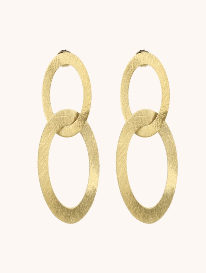 Earring double oval charm L - Lott