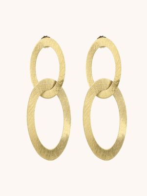 Earring double oval charm L - Lott